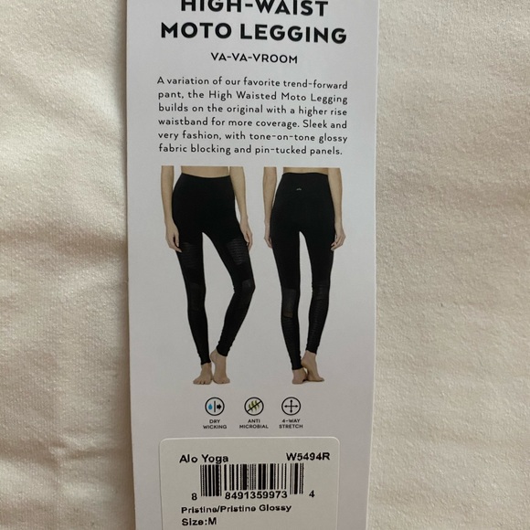 NWT Alo Yoga High Waist Moto Legging sz M Pristine - Picture 4 of 5